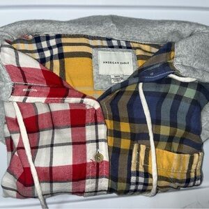 American Eagle Patchwork Plaid Hoodie